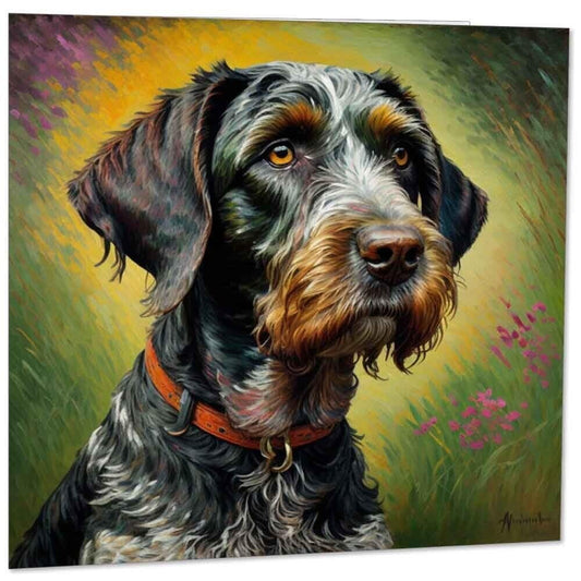 German wirehaired pointer Greeting Card - Dog illustration 145mm x 145mm