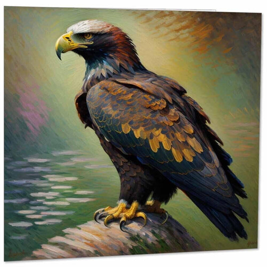 Eagle Greeting Card Animal Impressionism Art 145mm x 145mm