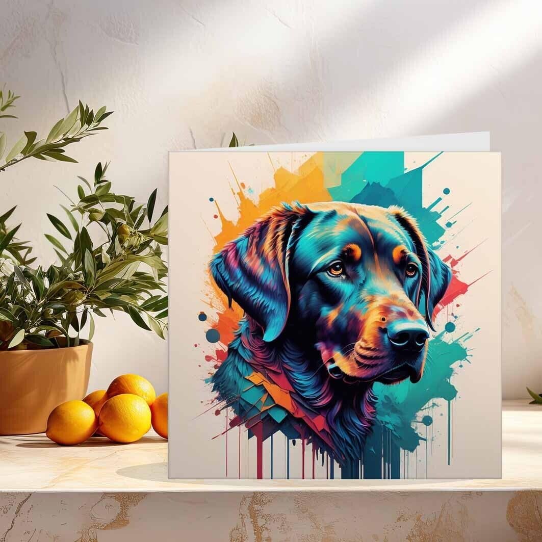 Watercolour Labrador Art Greeting Card 145 x 145mm Dog Labrador Card