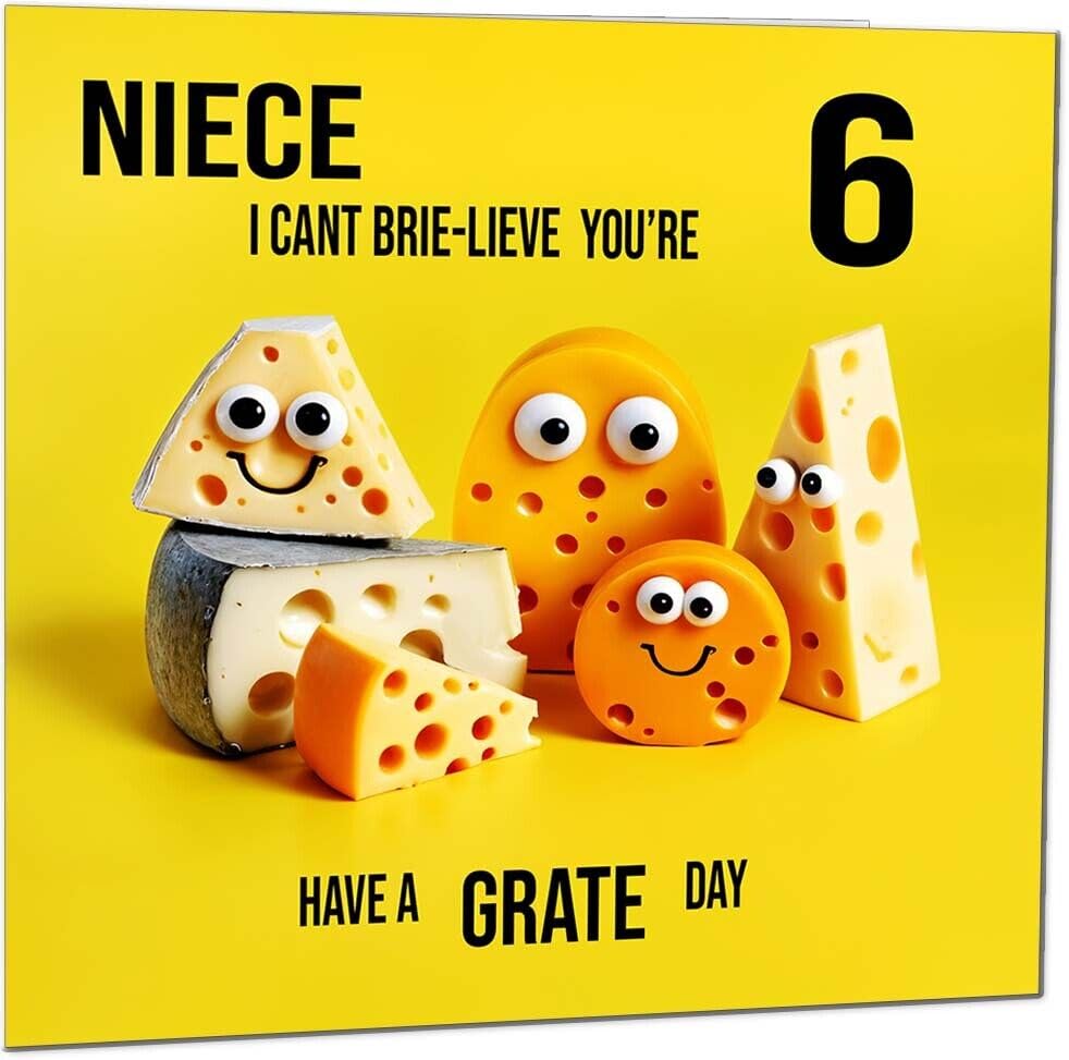 Niece Birthday Card - Cheese Pun Funny Niece's