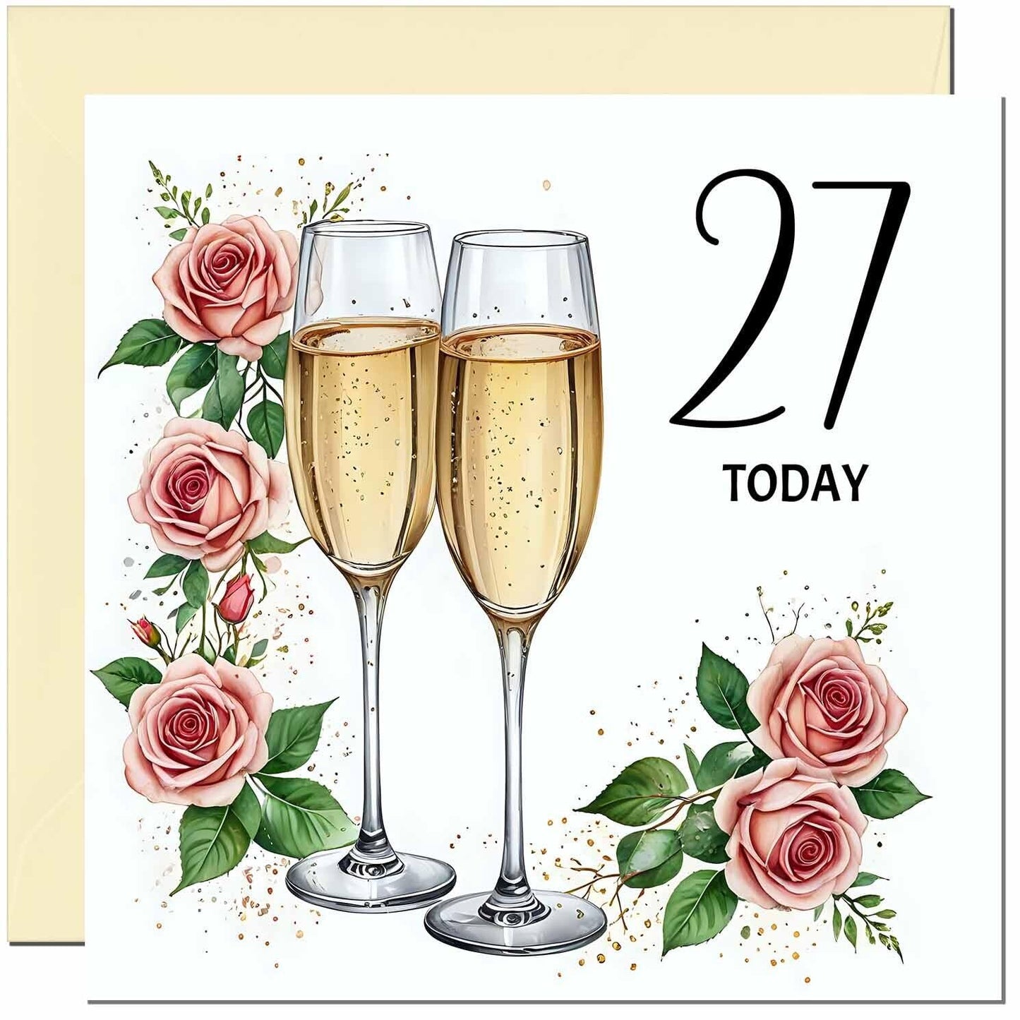 Birthday Card for women - Floral Fizz Classy Elegant