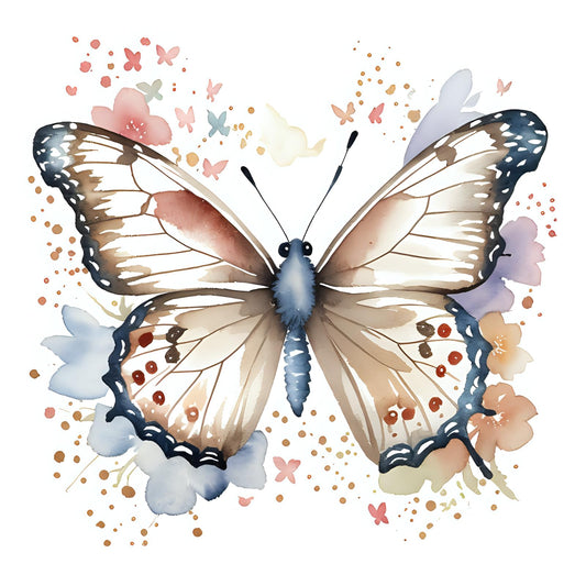 Butterfly Greeting Card Watercolor Art- Any Occasion 145 x 145mm