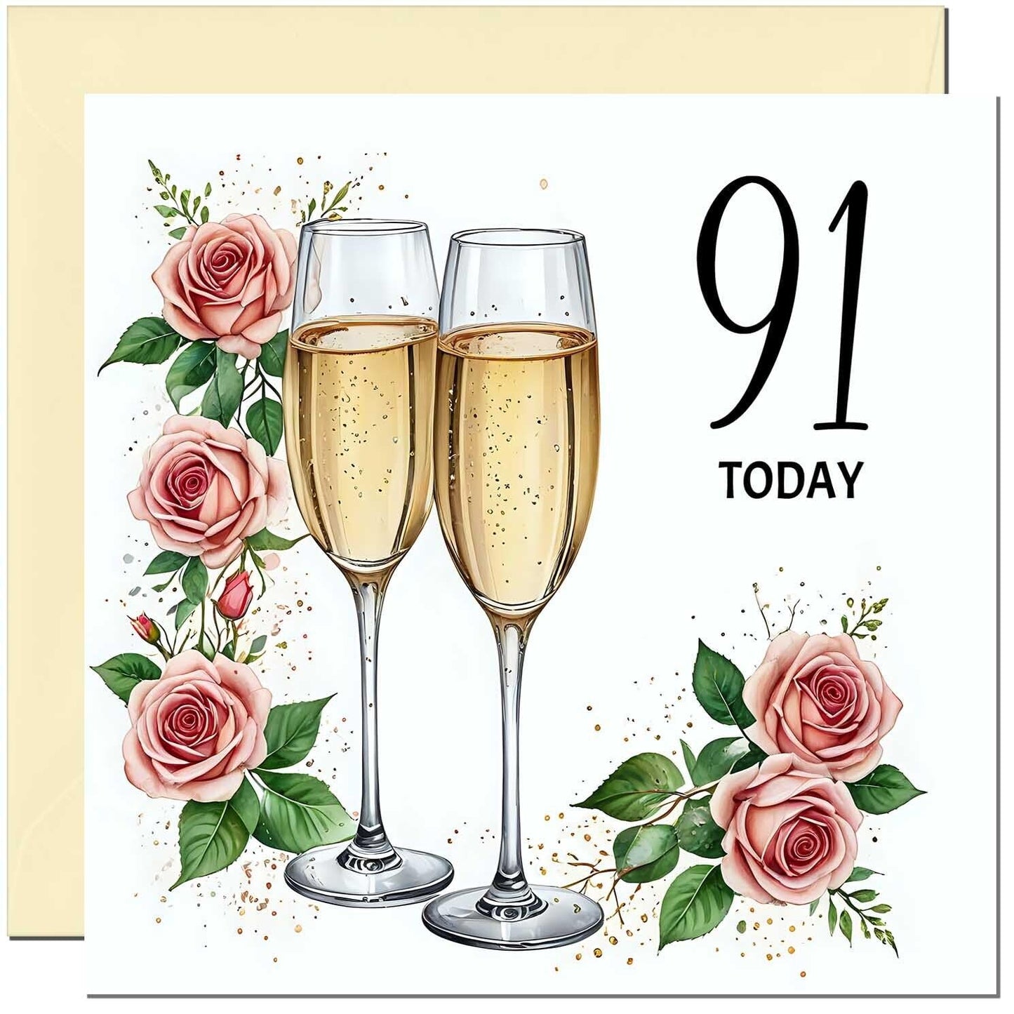 Birthday Card for women - Floral Fizz Classy Elegant