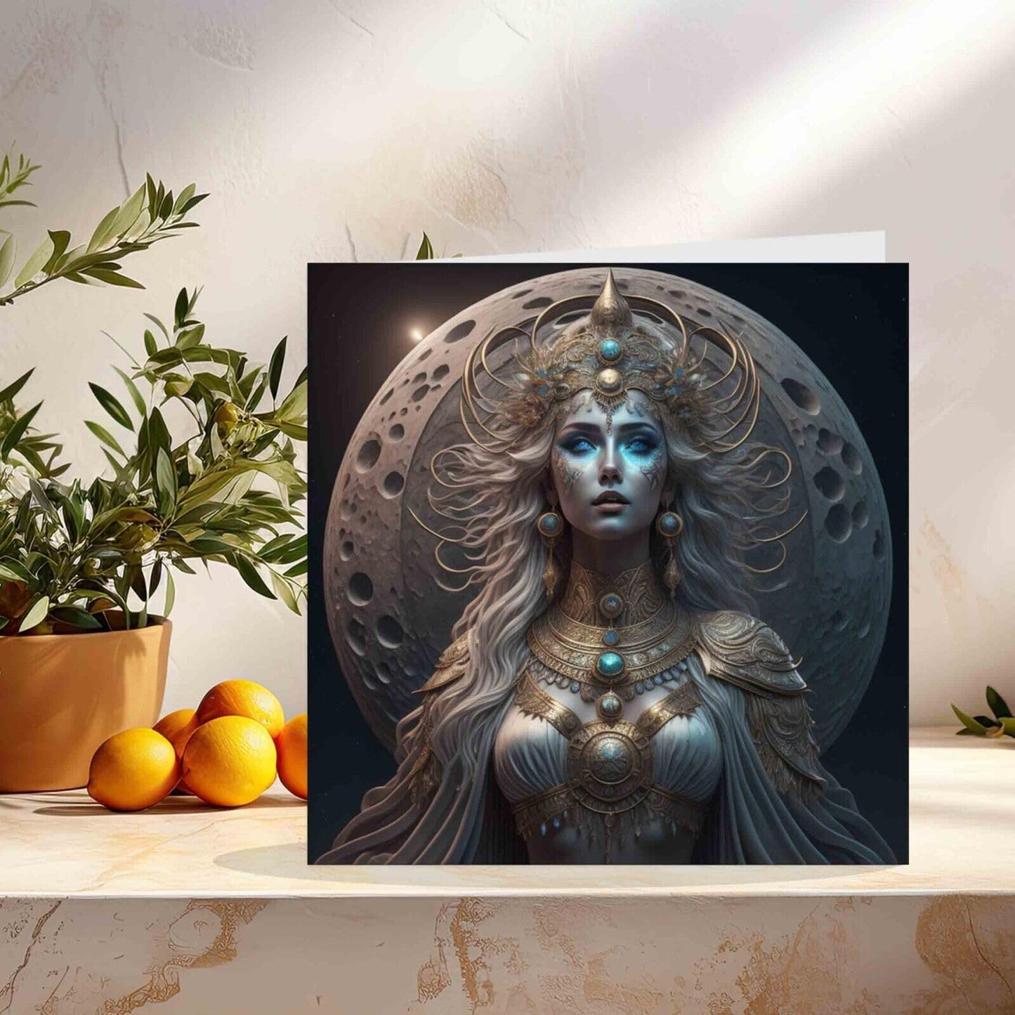 Moon Goddess Greeting Card - Hecate Hekate Pagan Paganism 145mm x 145mm