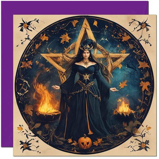 Witchcraft Birthday Cards Pagan Wiccan Birthday Card Nature witch 145 x 145mm