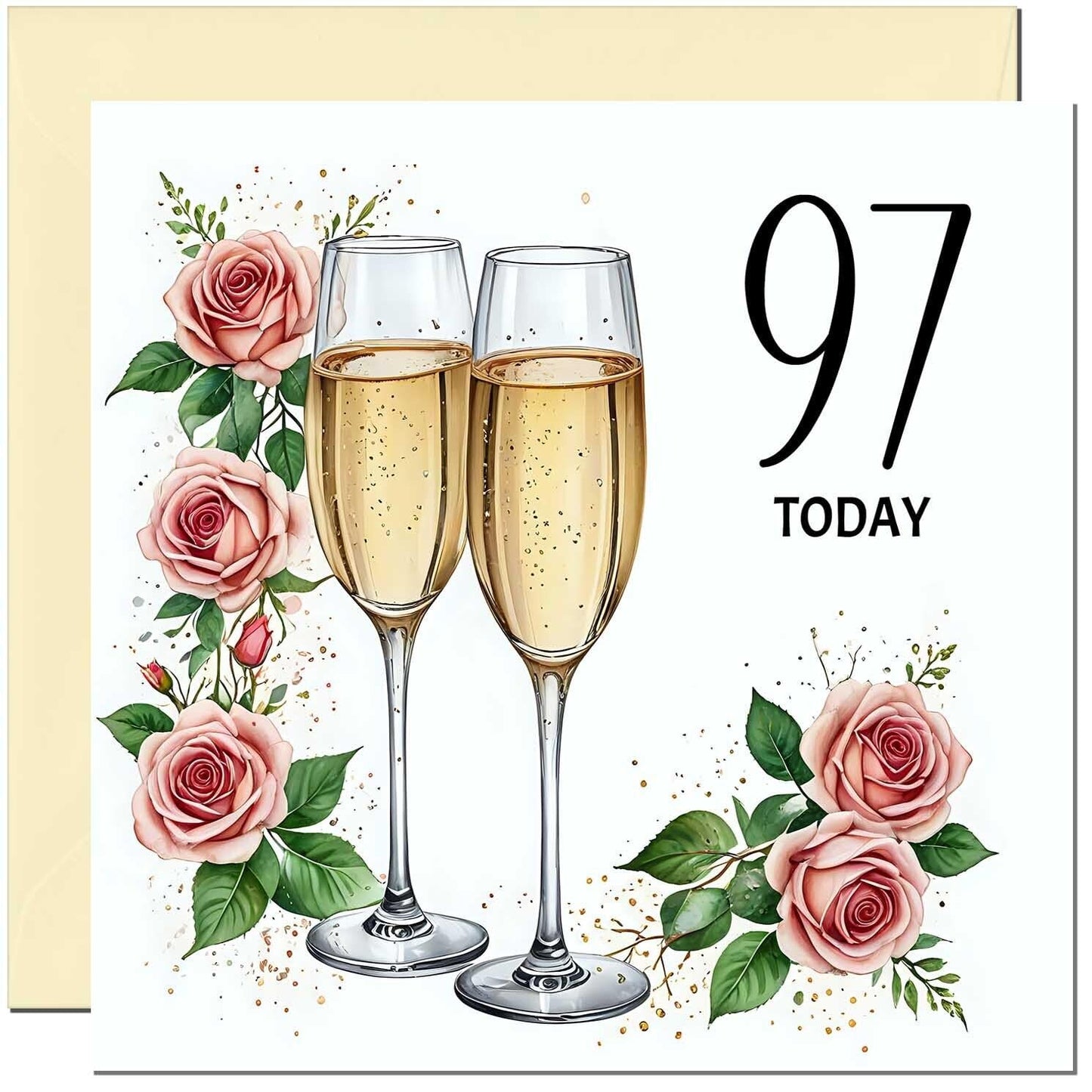 Birthday Card for women - Floral Fizz Classy Elegant