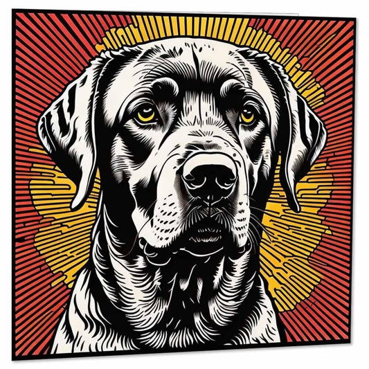 Labrador Dog Greeting Card Labrador Pop art Birthday Card 145 x 145mm