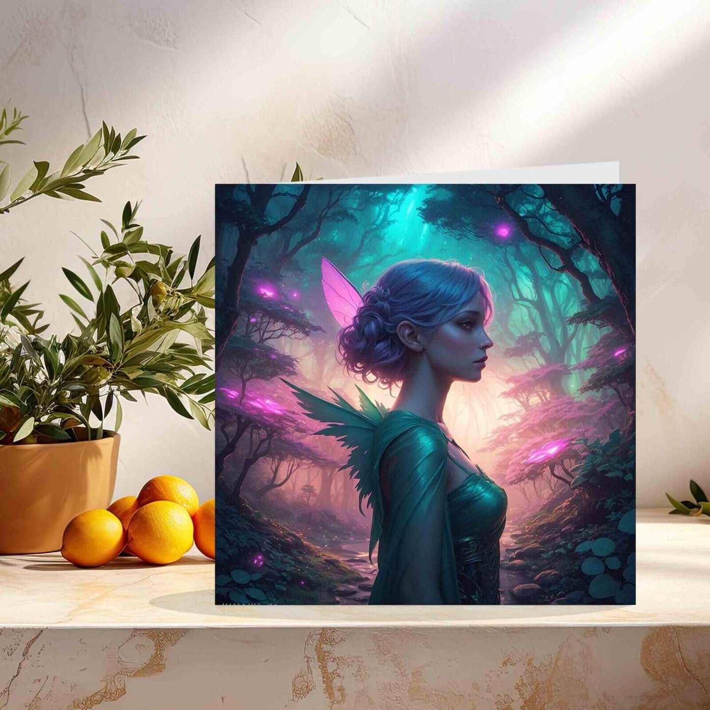 Fantasy Greeting Card - Woodland Fairy Forest Pixie Magic 145mm x 145mm