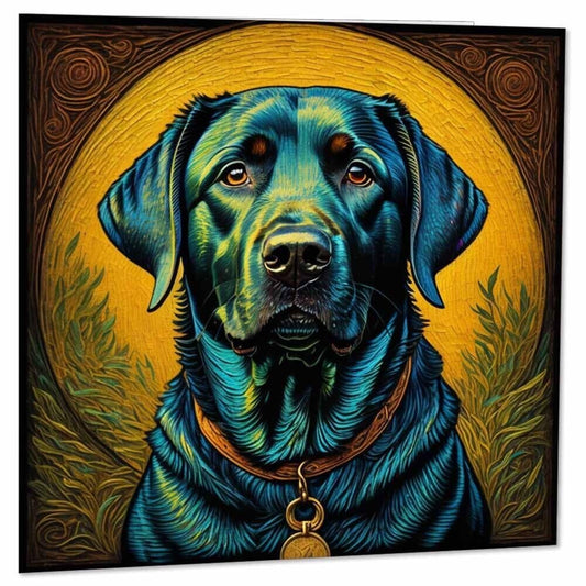 Black Labrador Greeting Card Drawing Labrador Dog Greeting Cards 145 x 145mm
