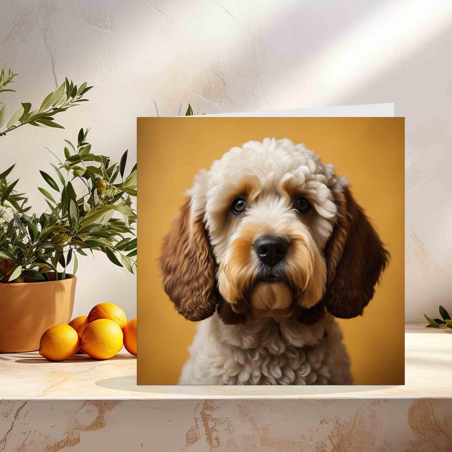 Cockapoo Greeting Card - Cute Cockapoo Face 145mm x 145mm