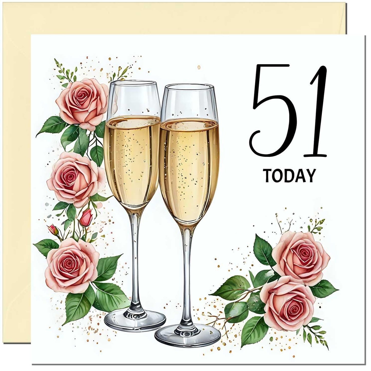 Birthday Card for women - Floral Fizz Classy Elegant