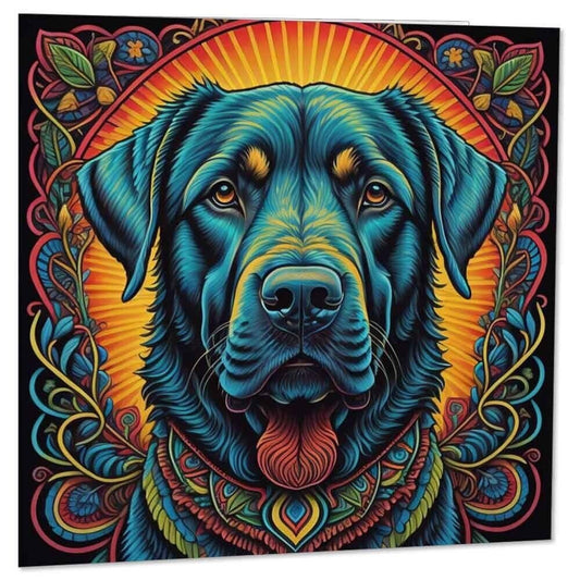 Artistic Dog Greeting Cards Black Labrador Birthday Card - 145mm x 145mm