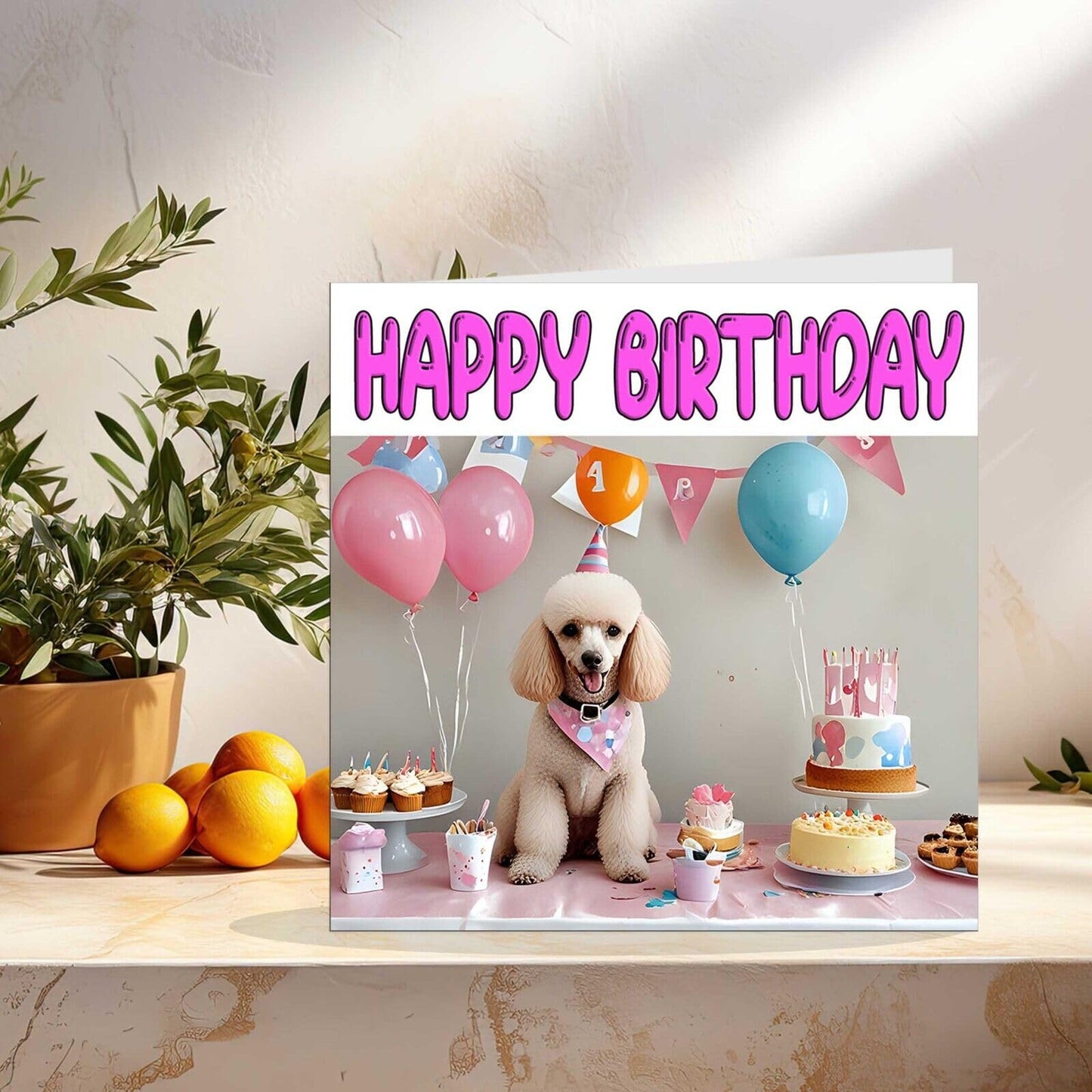 Poodle Birthday Card - Funny Dog Birthday Card 145 x 145mm