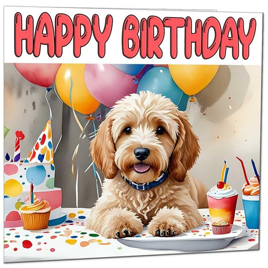 Cockapoo Birthday Card - Fun Dog Birthday Card - 145 x 145mm