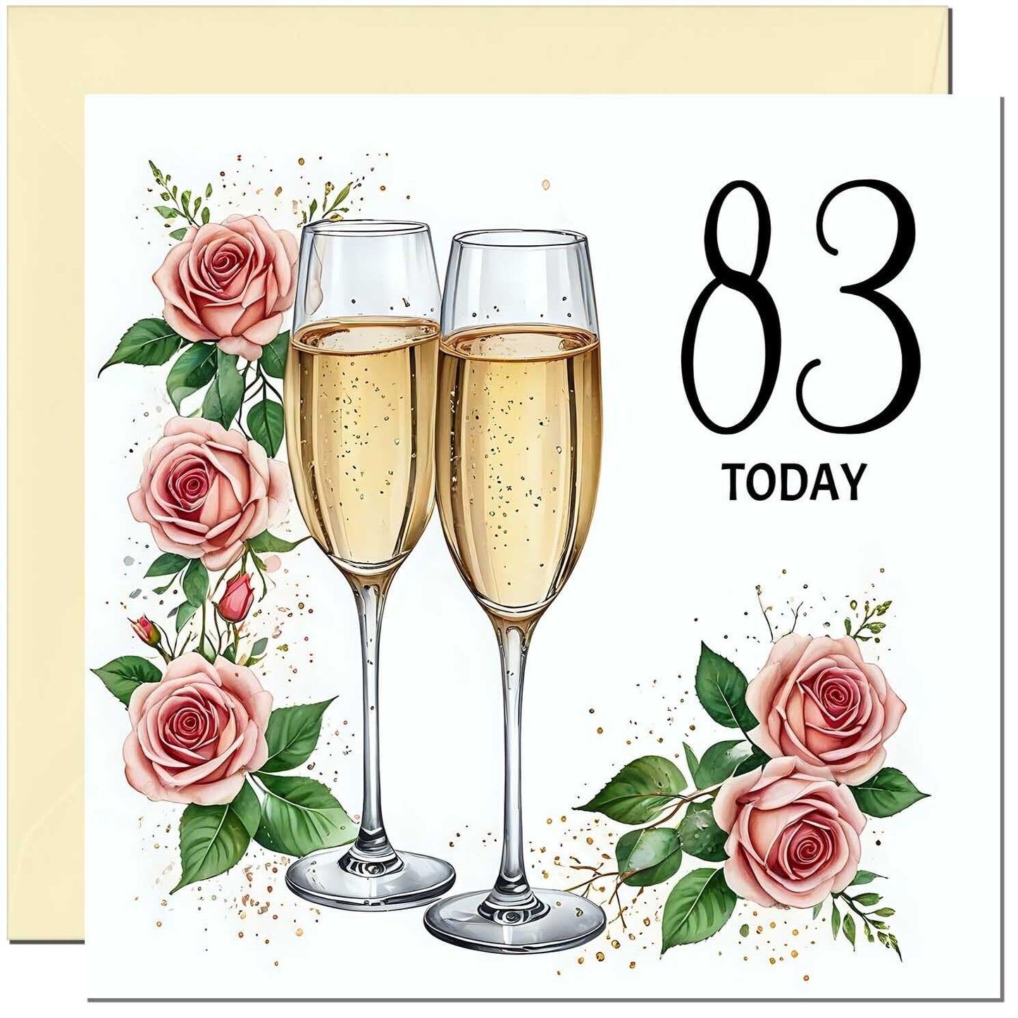 Birthday Card for women - Floral Fizz Classy Elegant