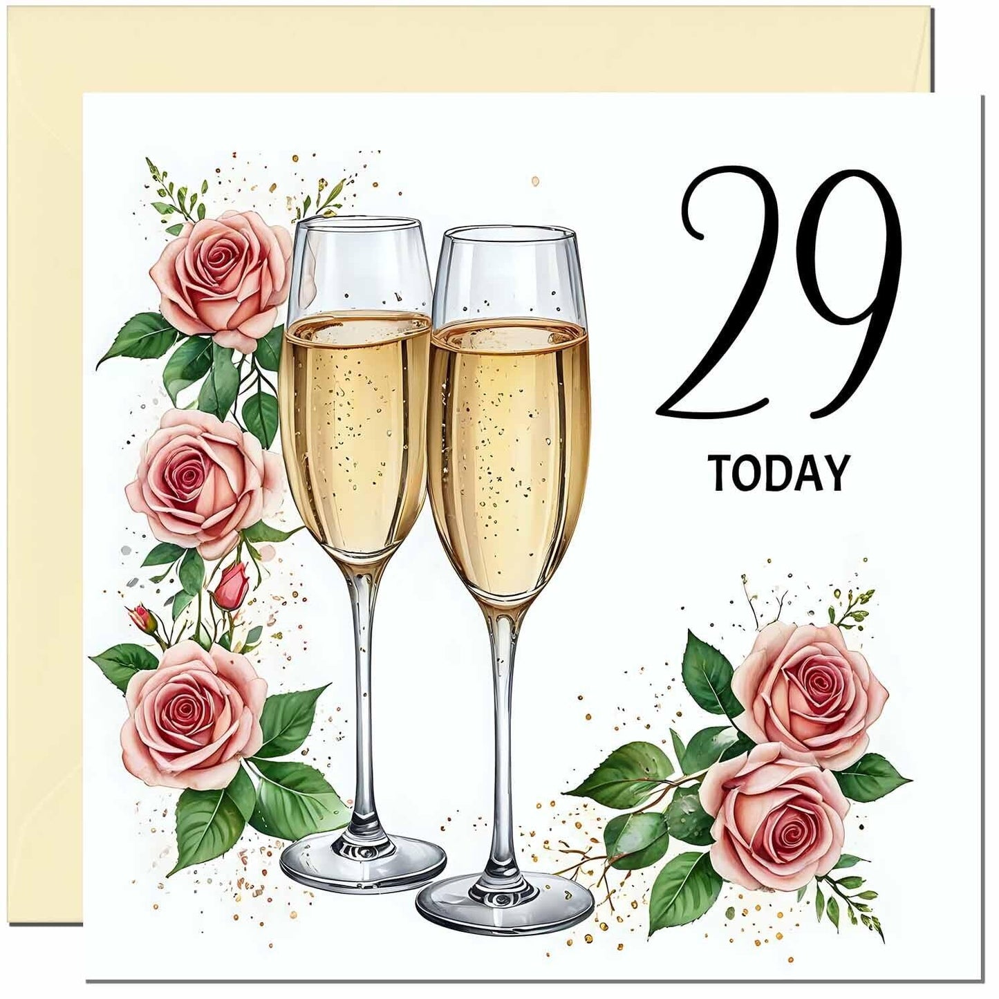 Birthday Card for women - Floral Fizz Classy Elegant