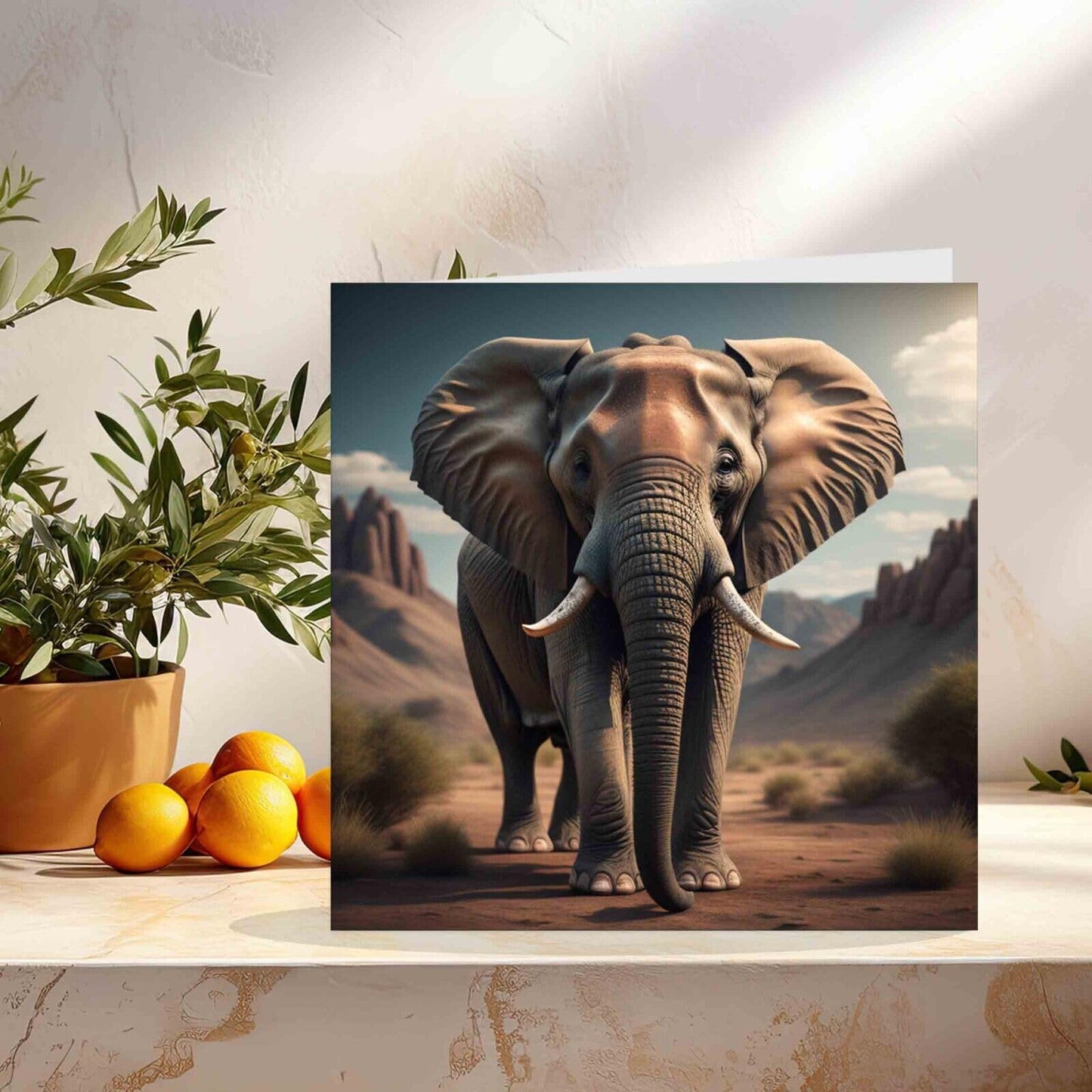 Elephant Greeting Card - Square 145mm x 145mm -