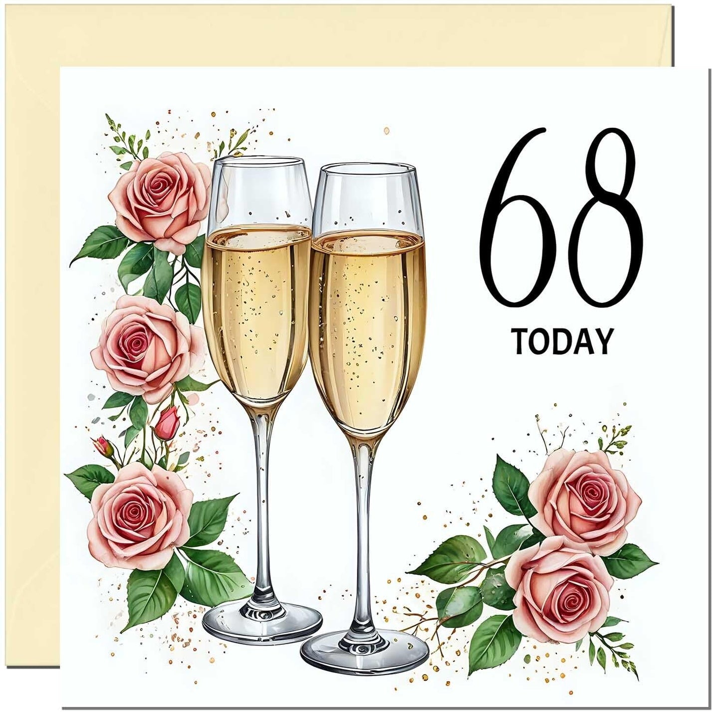 Birthday Card for women - Floral Fizz Classy Elegant