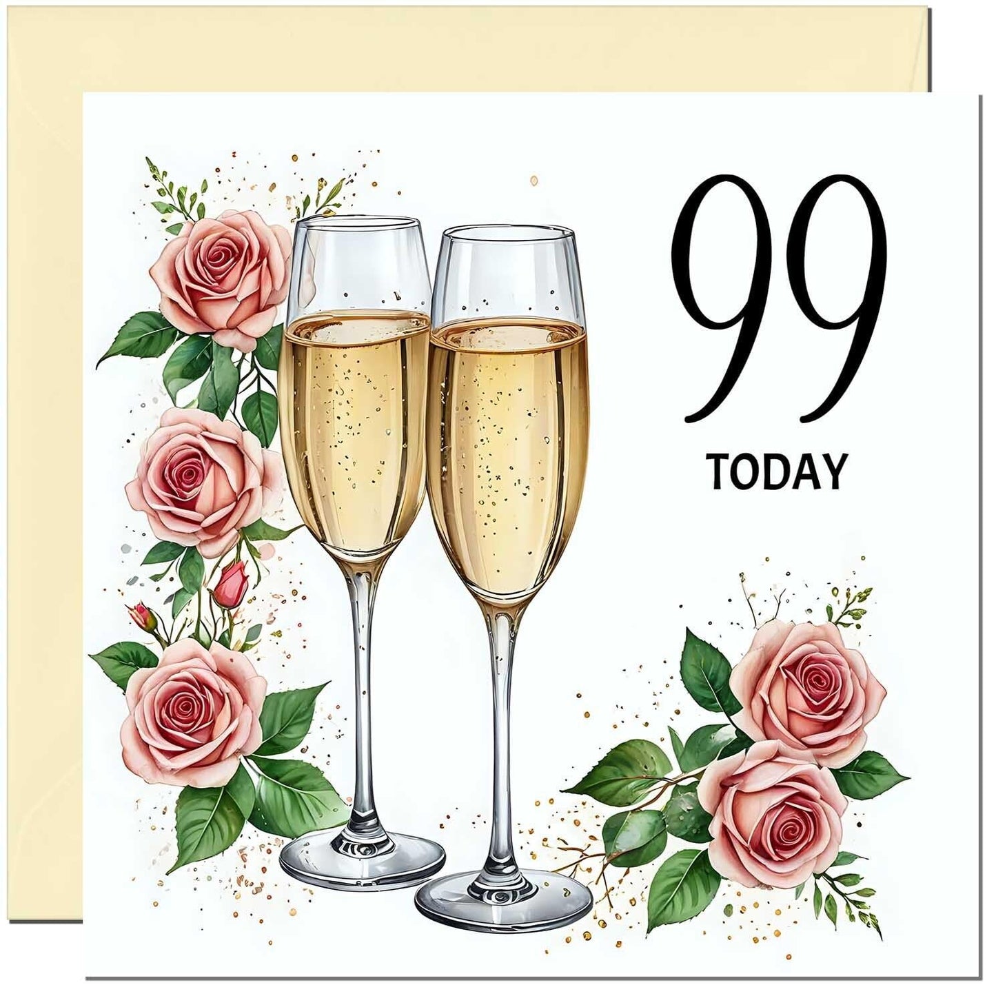 Birthday Card for women - Floral Fizz Classy Elegant