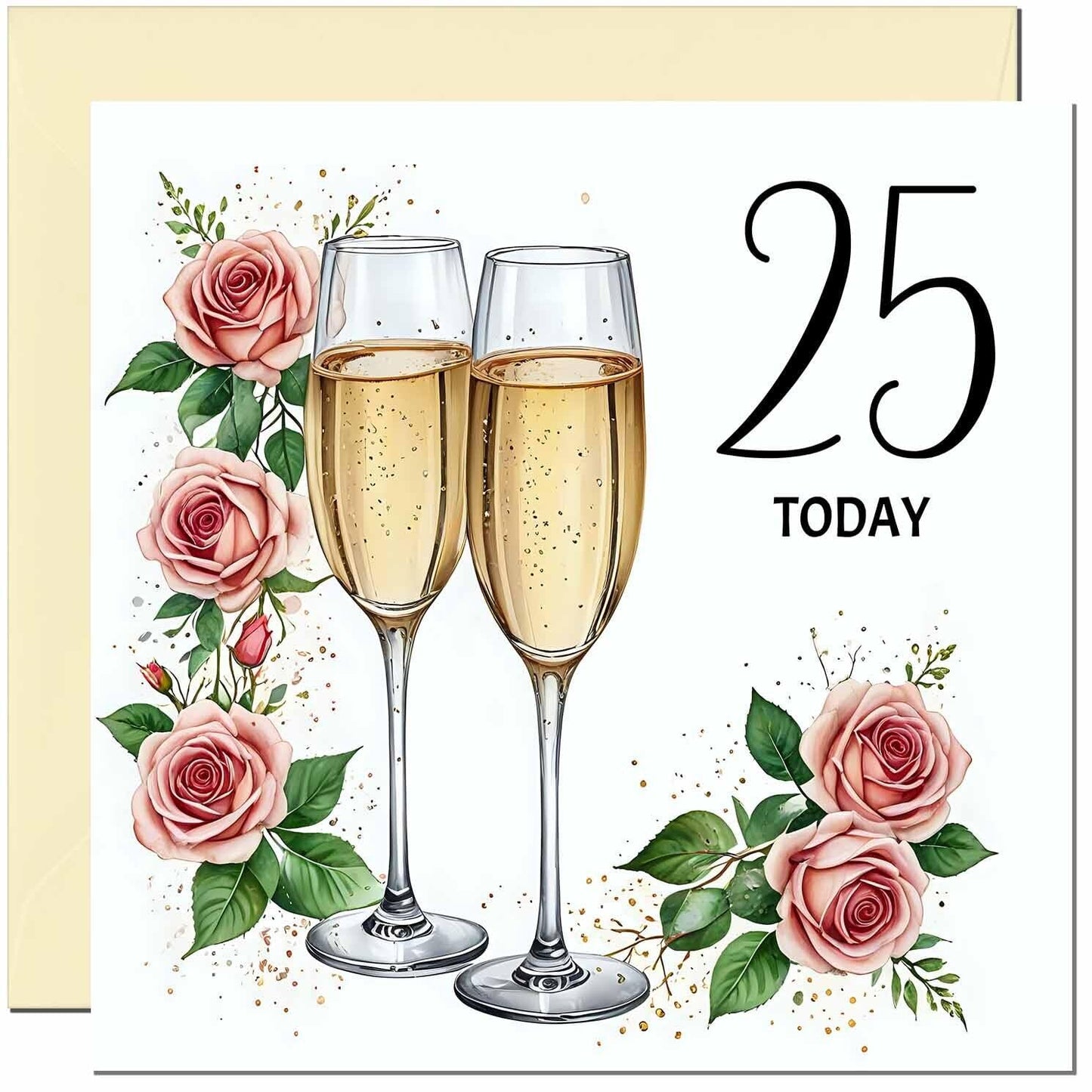 Birthday Card for women - Floral Fizz Classy Elegant