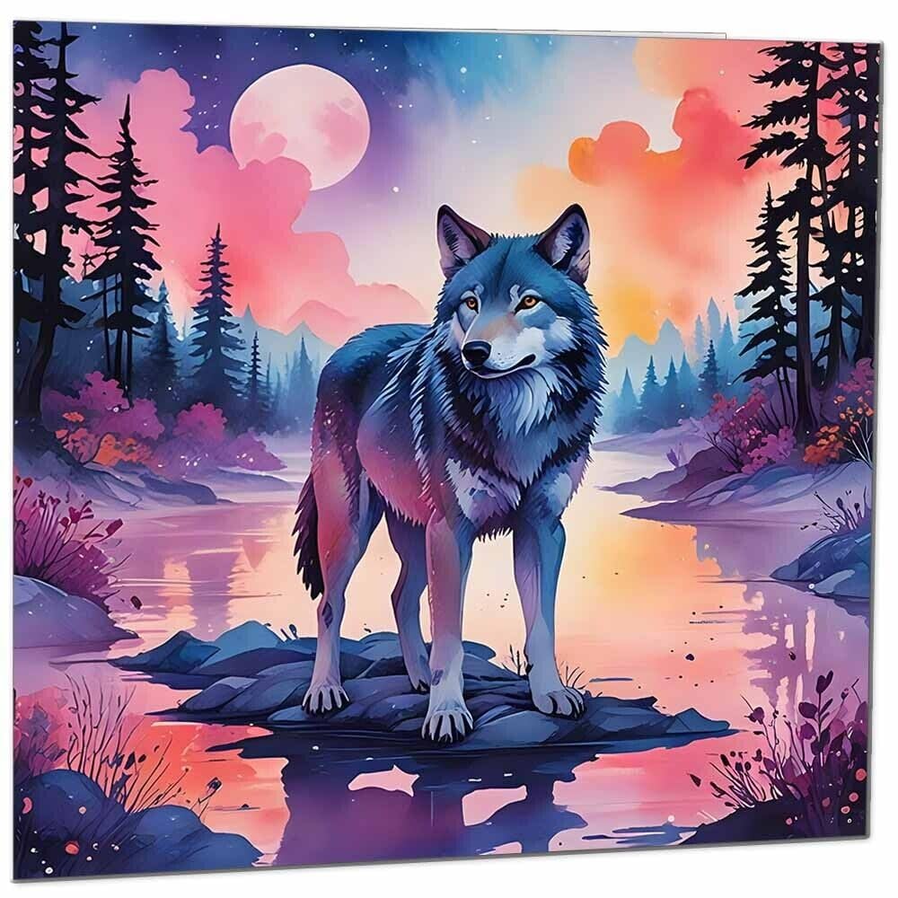 Wolf Greeting Card - Any Occasion - beautiful Wolf Illustration Art