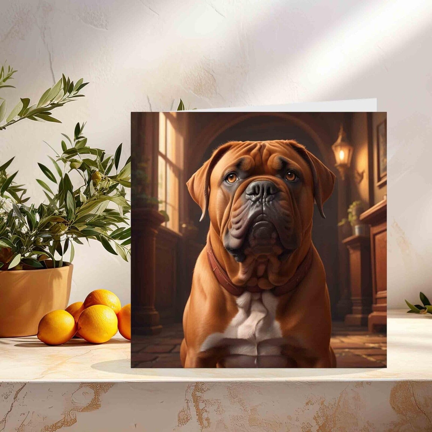 Dogue de Bordeaux Greeting Card - B'day Card 145mm x 145mm