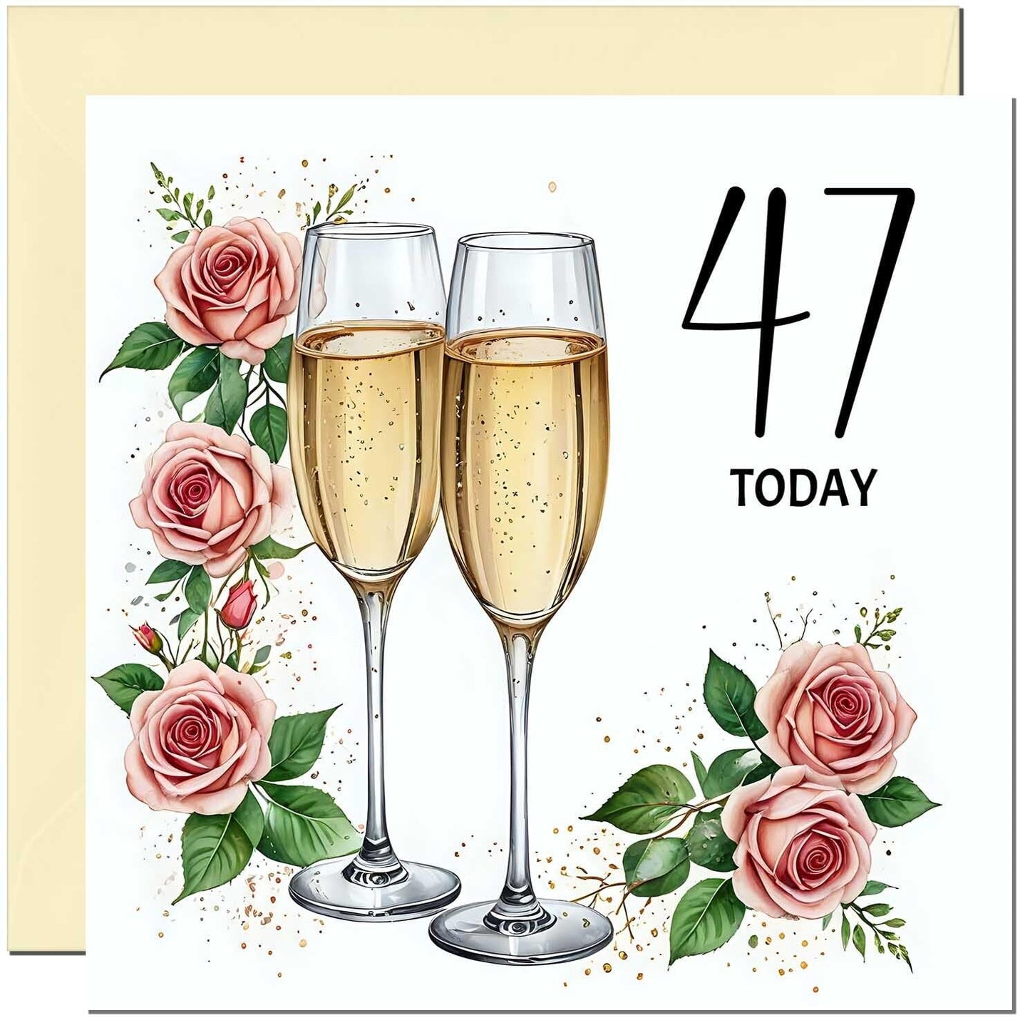 Birthday Card for women - Floral Fizz Classy Elegant