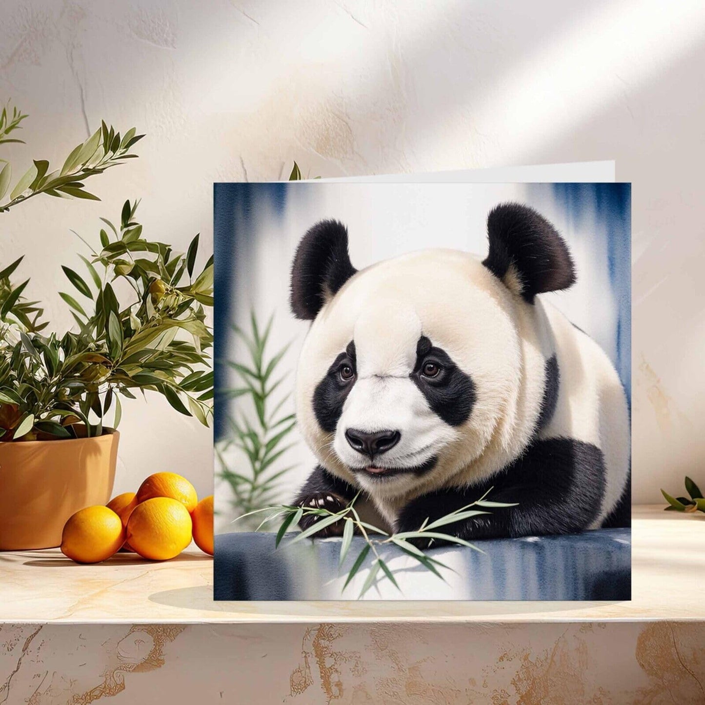Panda Greeting Card - 145mm x 145mm - Square