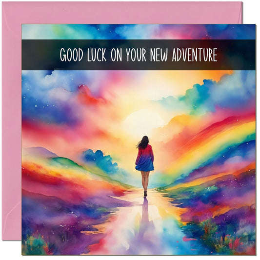 Good Luck Card - New Job Card, New Adventure, New Home Card, Leaving Work Card, New Baby Card 145x145mm
