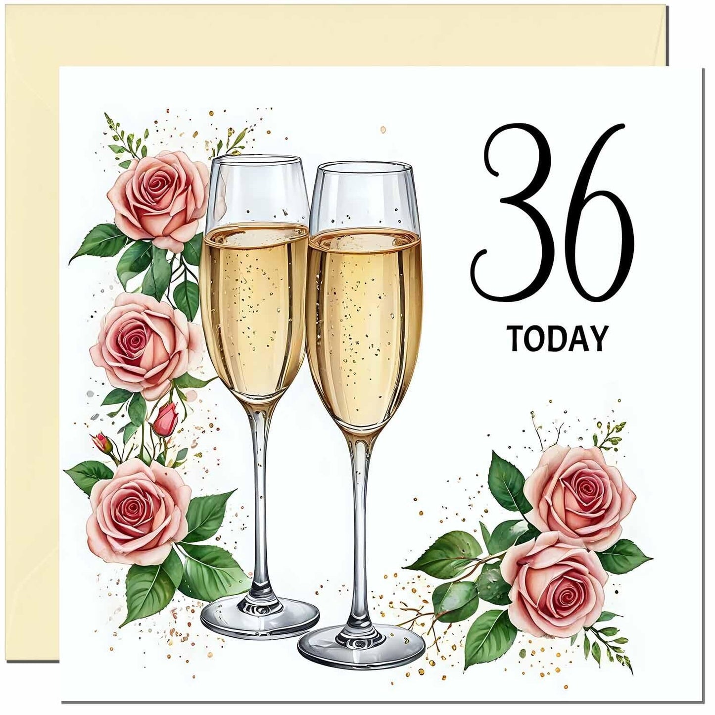 Birthday Card for women - Floral Fizz Classy Elegant