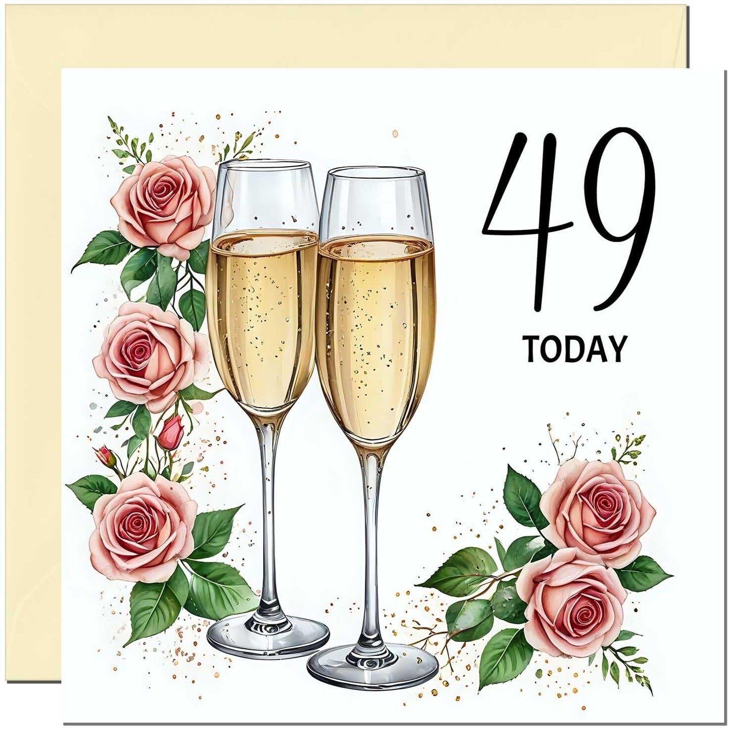 Birthday Card for women - Floral Fizz Classy Elegant