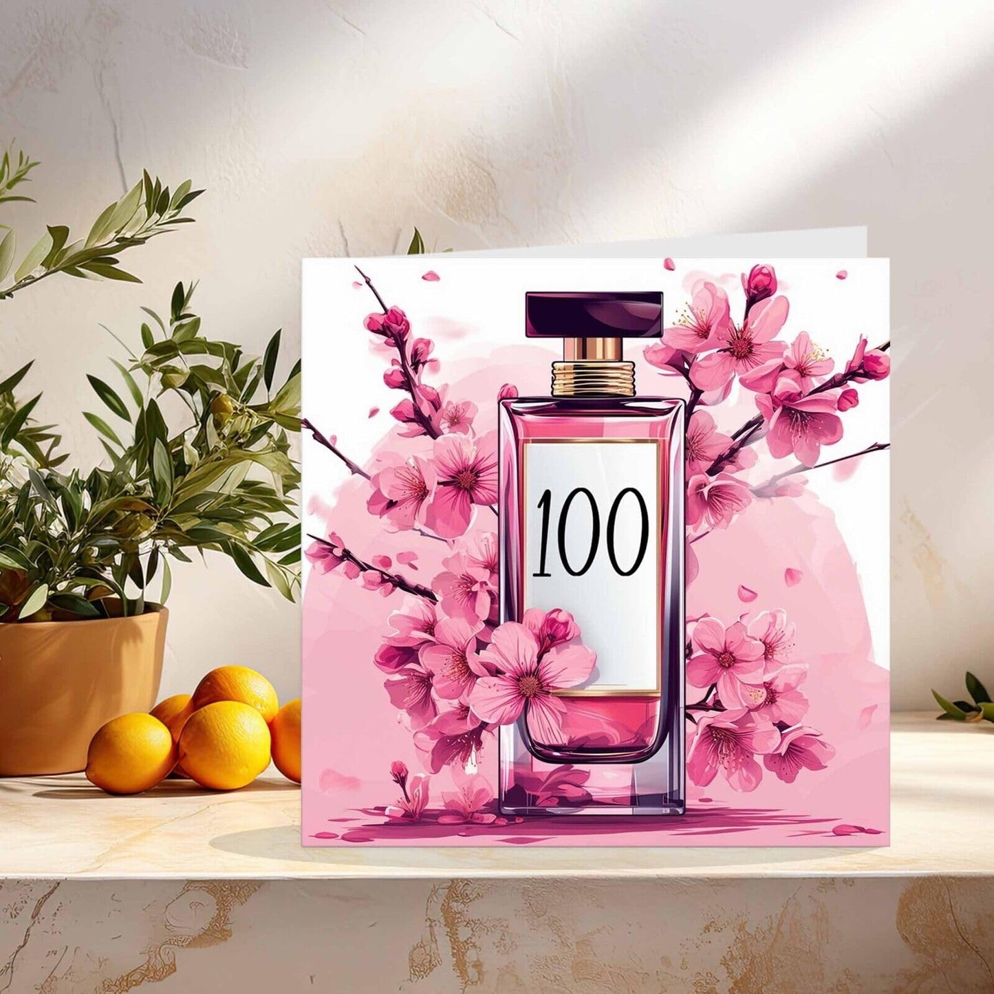Birthday Card for women - Cherry Blossom Perfume Age - Elegant Classy