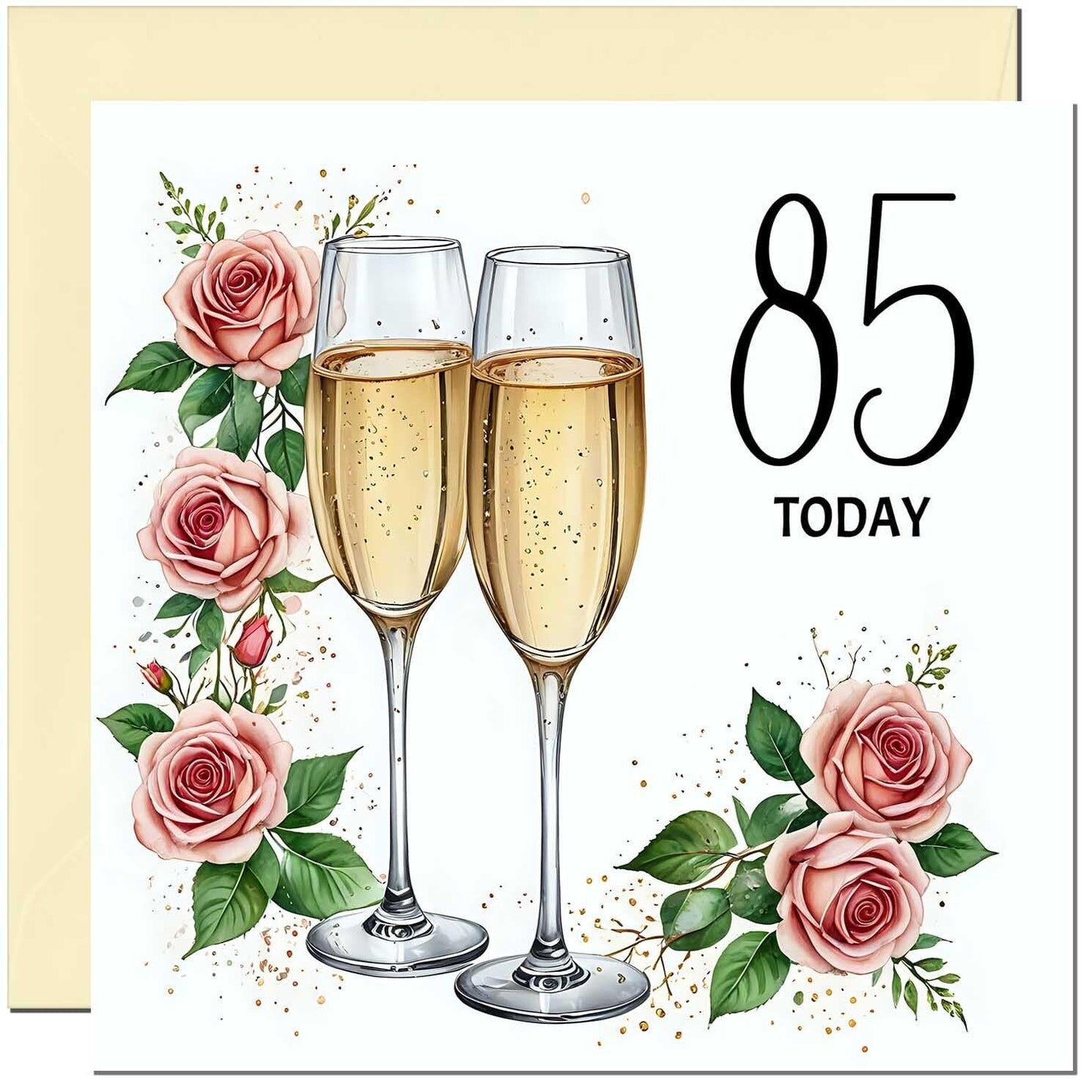 Birthday Card for women - Floral Fizz Classy Elegant