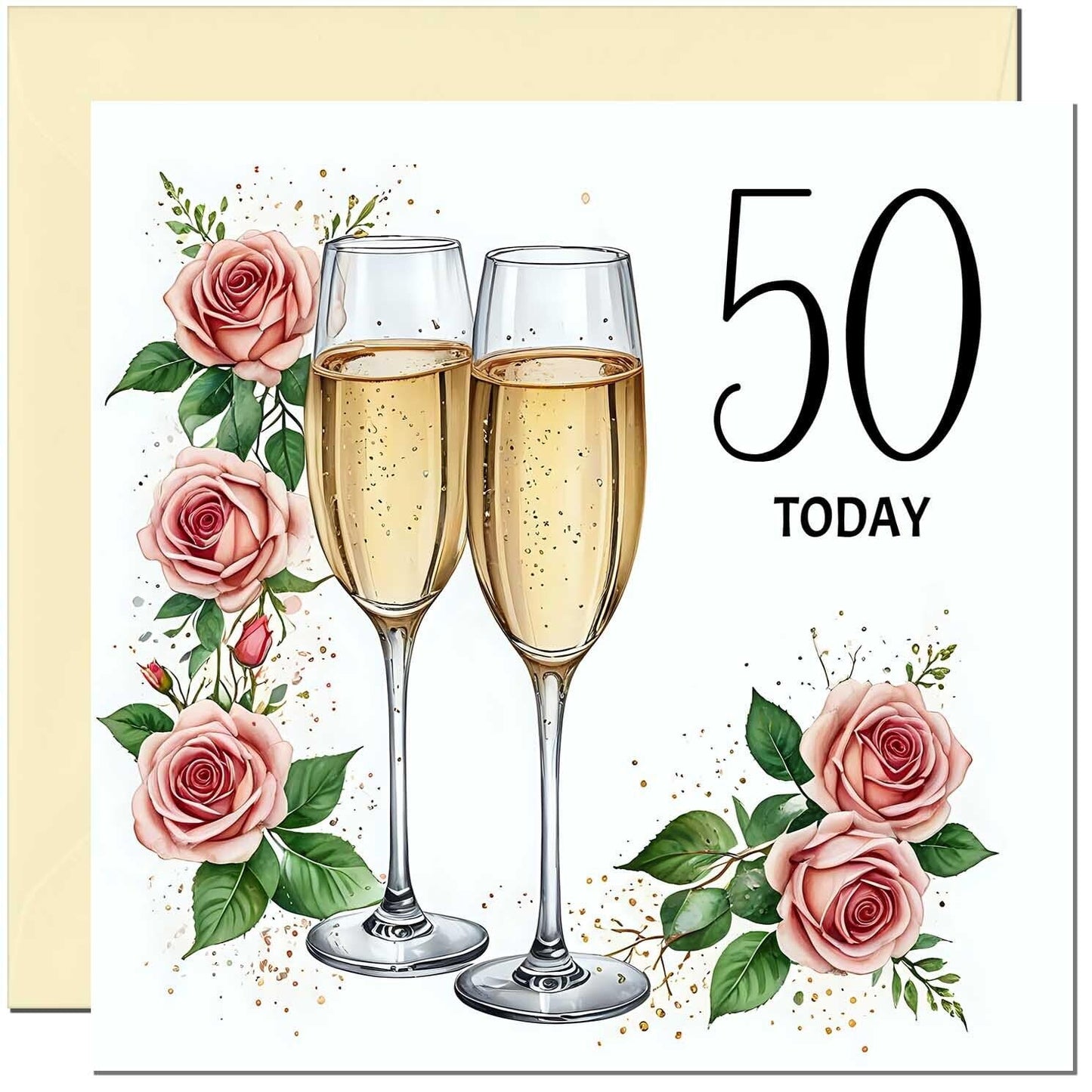 Birthday Card for women - Floral Fizz Classy Elegant