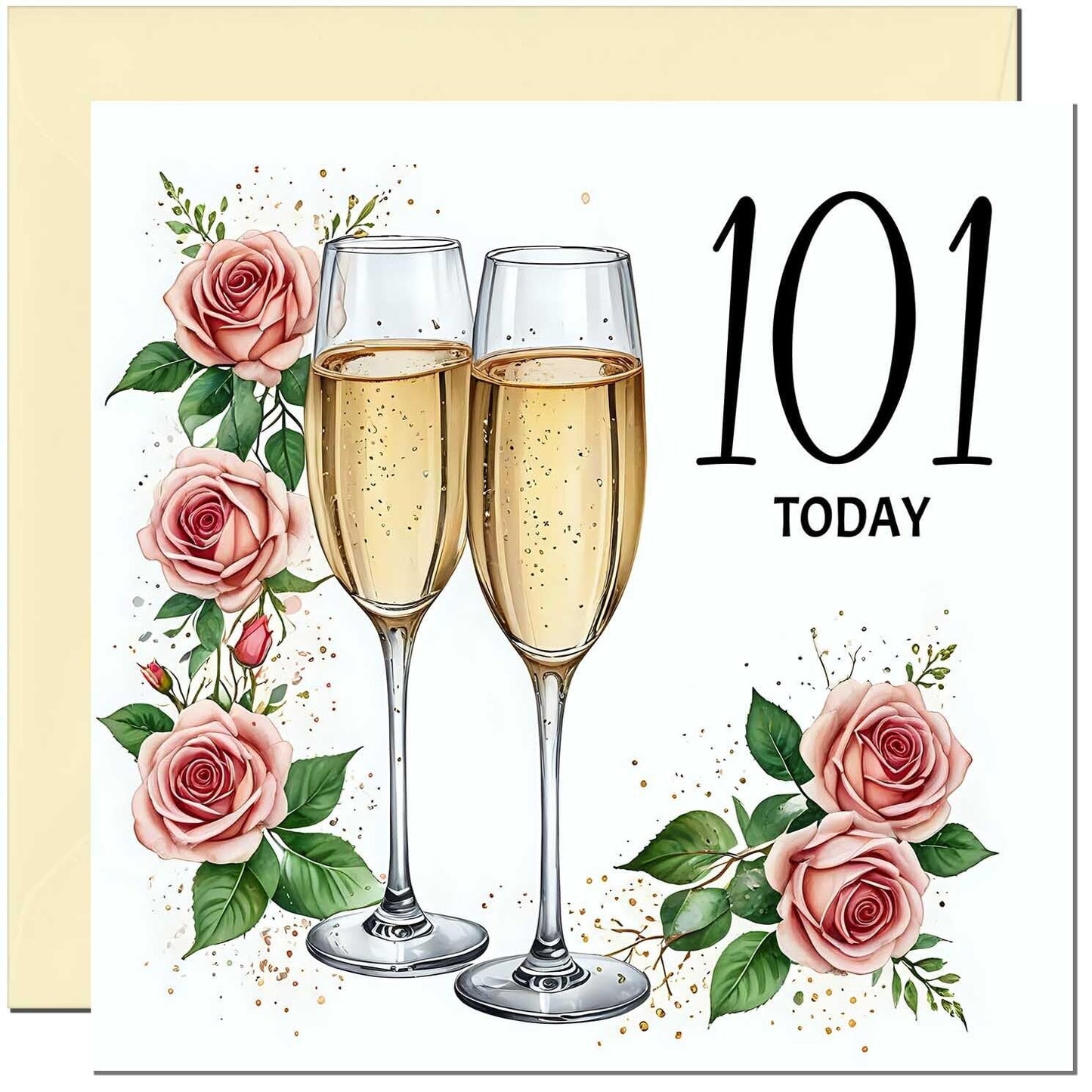 Birthday Card for women - Floral Fizz Classy Elegant