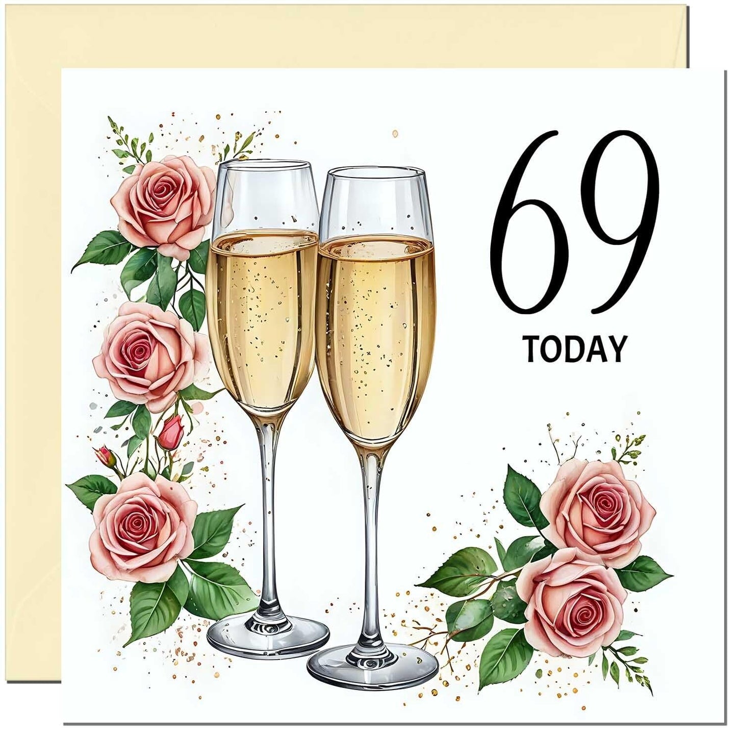 Birthday Card for women - Floral Fizz Classy Elegant