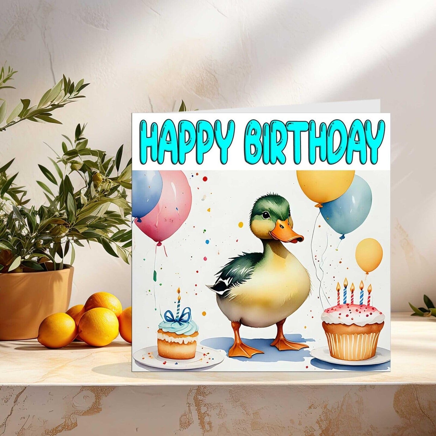 Duck Birthday Card - Quack 145 x 145mm