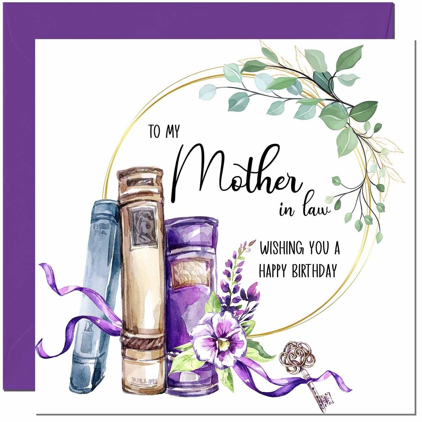 Birthday Card for women Floral Watercolour Book Beautiful