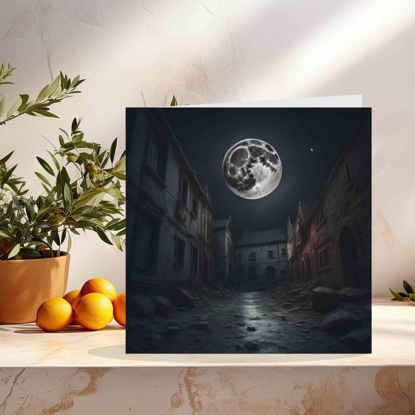Moon Greeting Card - Full Moon 145mm x 145mm
