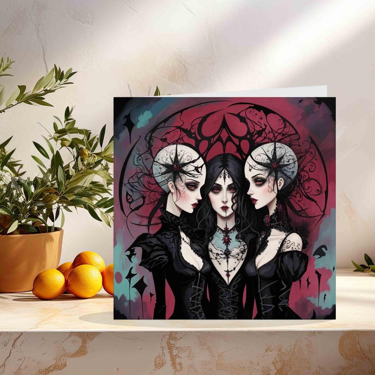 Gothic Witches Greeting Card 145mm x 145mm