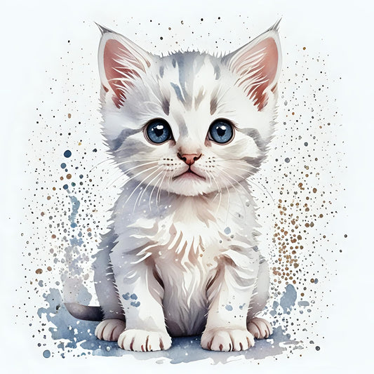 White Cat Greeting Card - Any Occasion 145 x 145mm