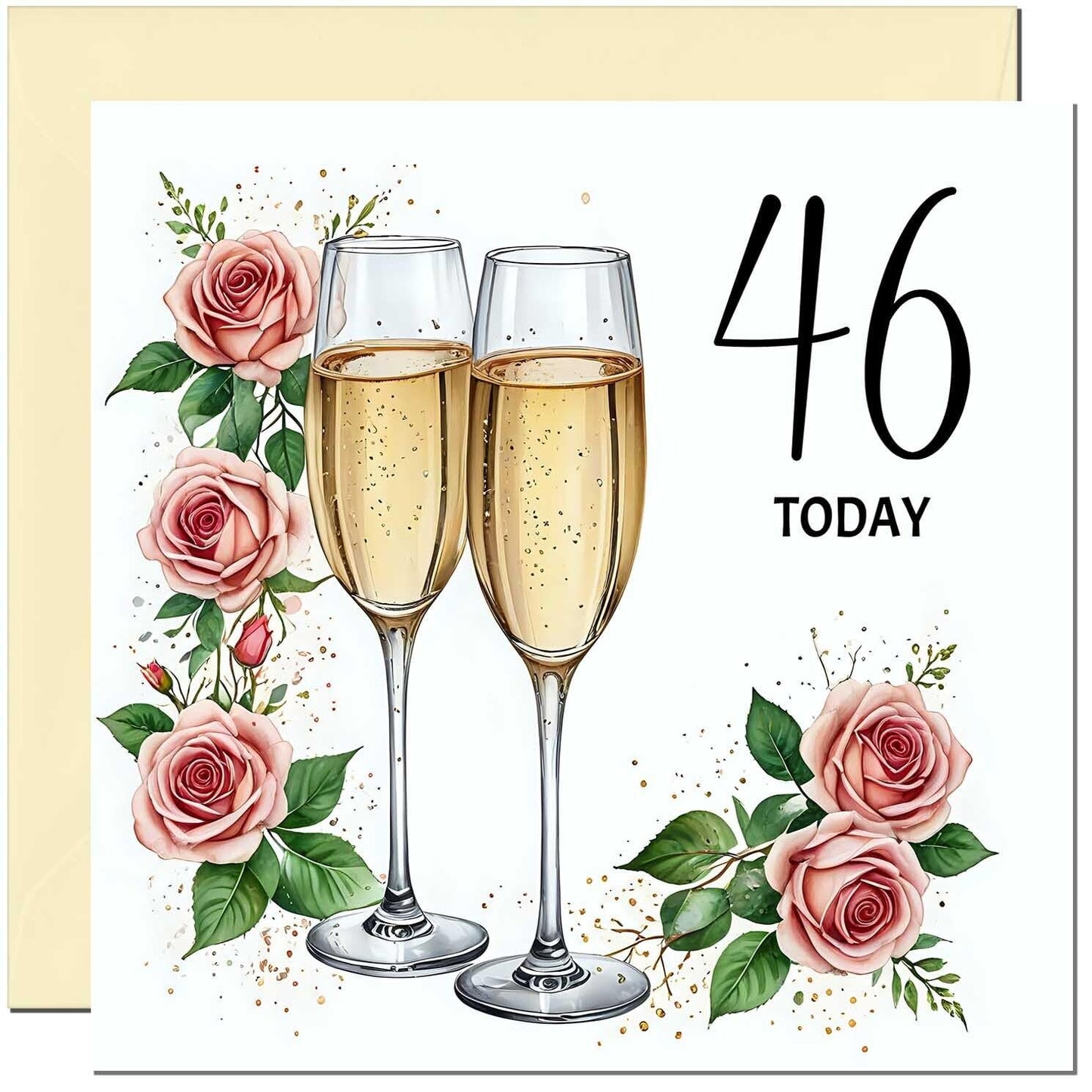 Birthday Card for women - Floral Fizz Classy Elegant