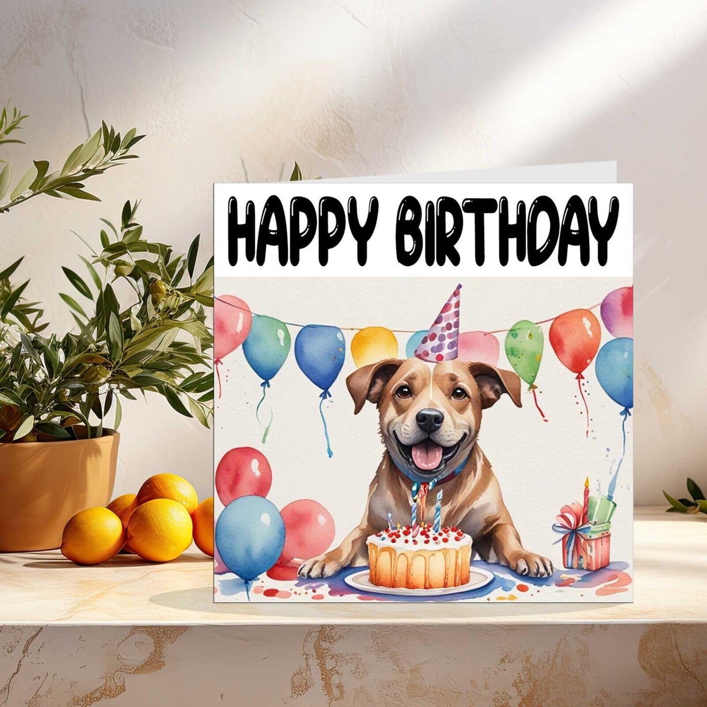 Dog Birthday Card - Fun Dog Bday Card - 145 x 145mm