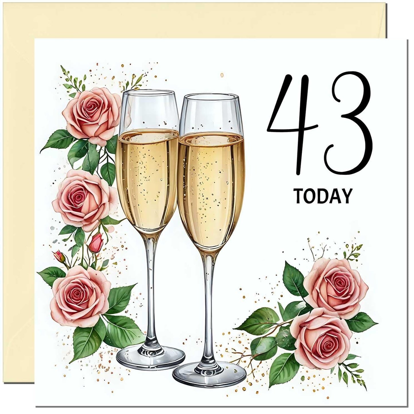 Birthday Card for women - Floral Fizz Classy Elegant