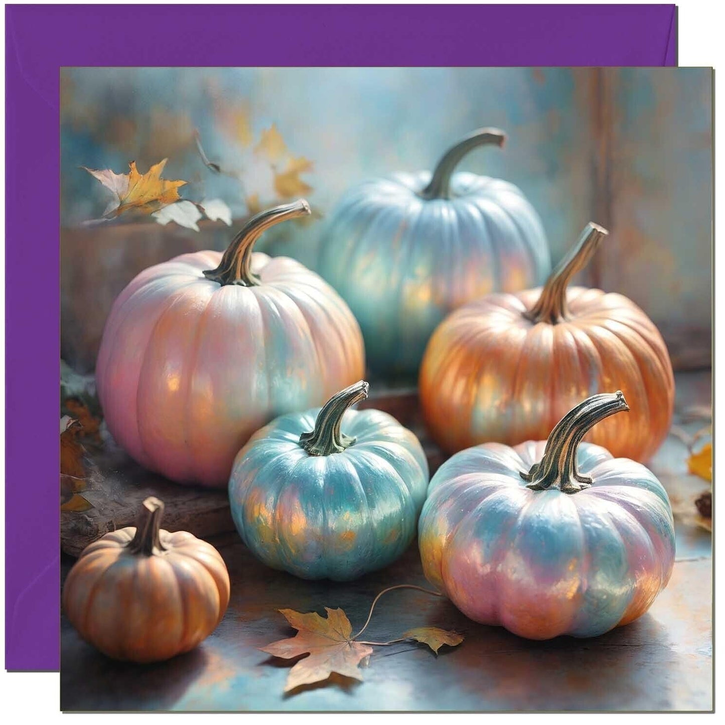 Pastel Pumpkins Halloween Card 145 x 145mm