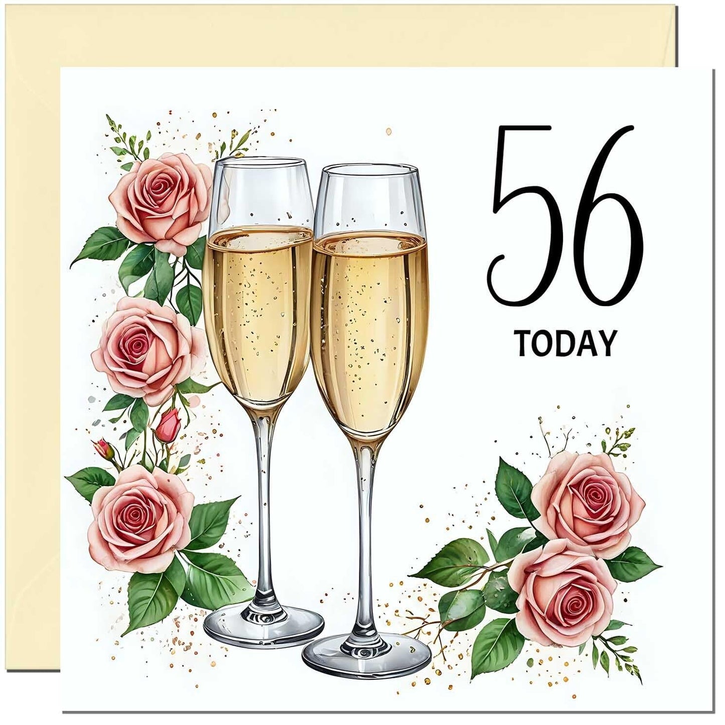 Birthday Card for women - Floral Fizz Classy Elegant