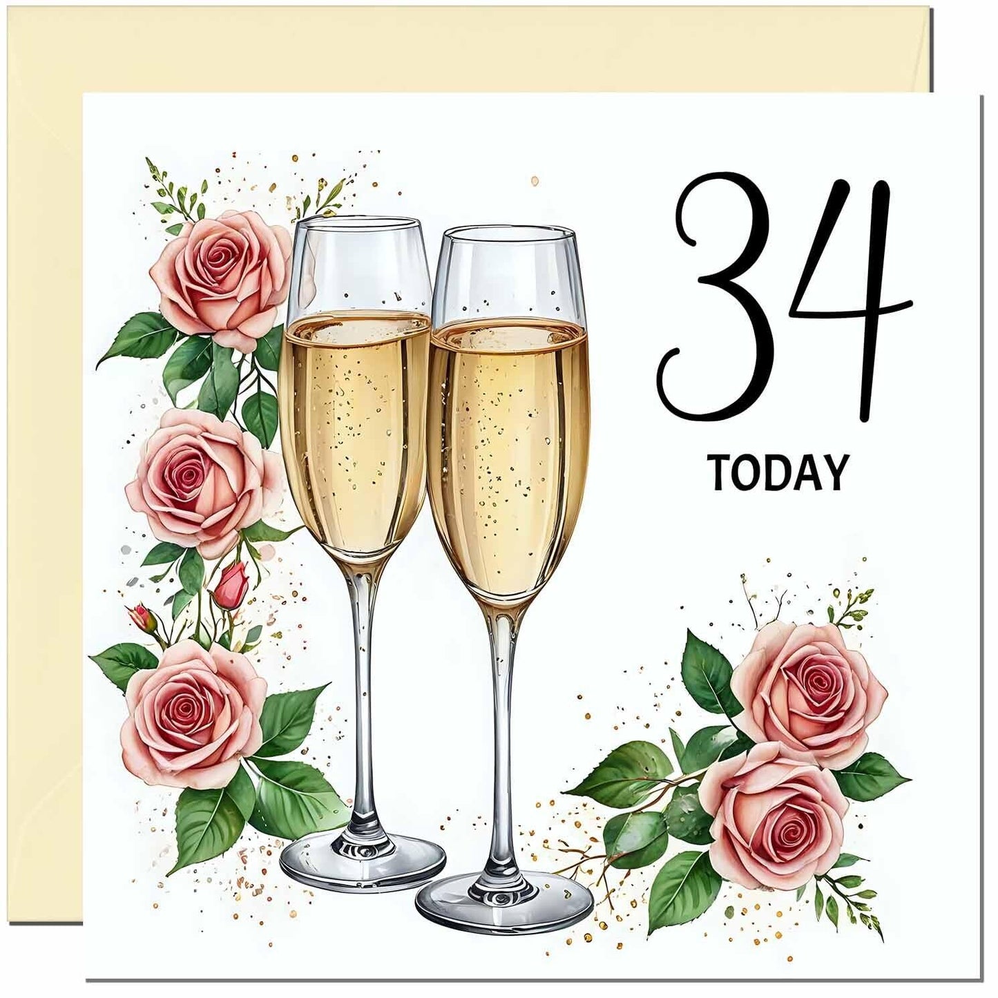 Birthday Card for women - Floral Fizz Classy Elegant