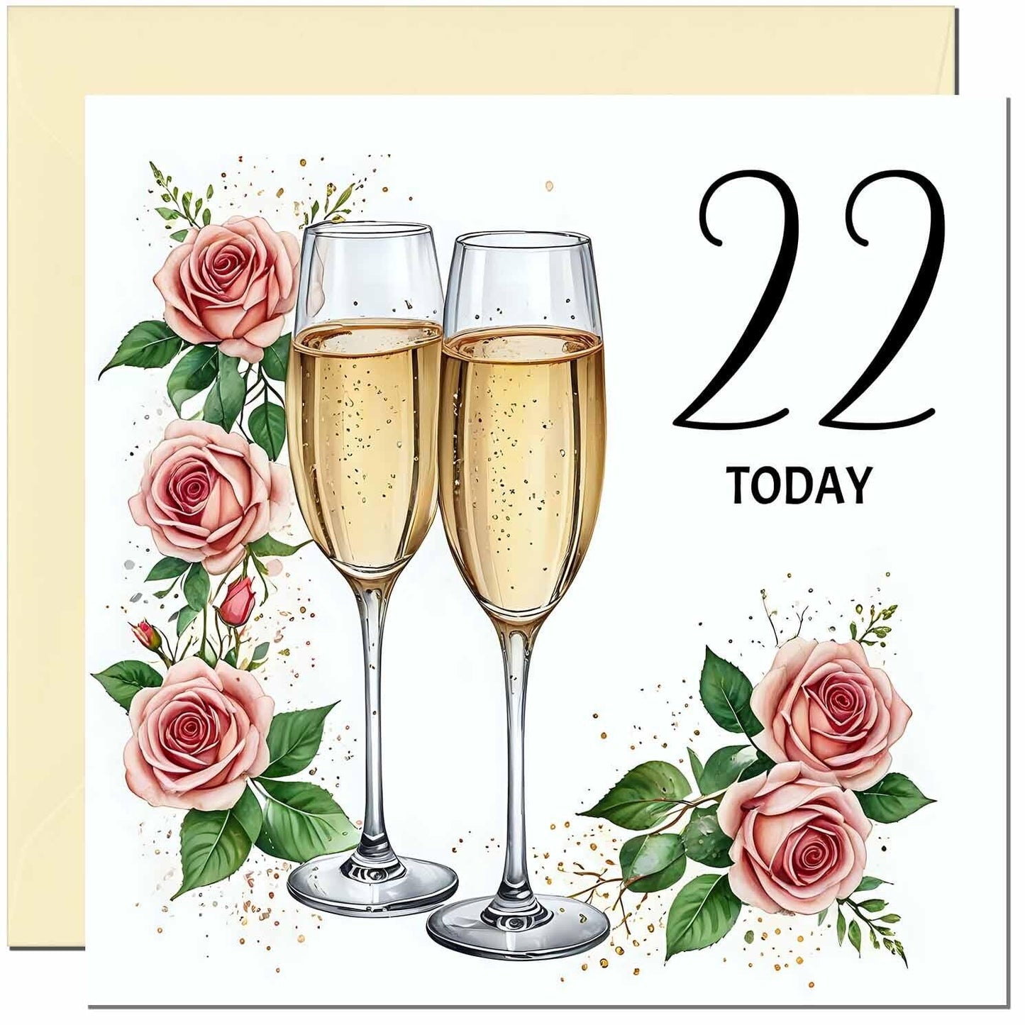 Birthday Card for women - Floral Fizz Classy Elegant