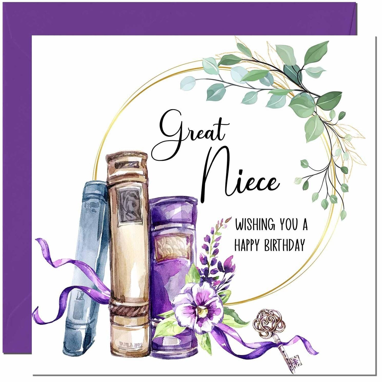 Birthday Card for women Floral Watercolour Book Beautiful