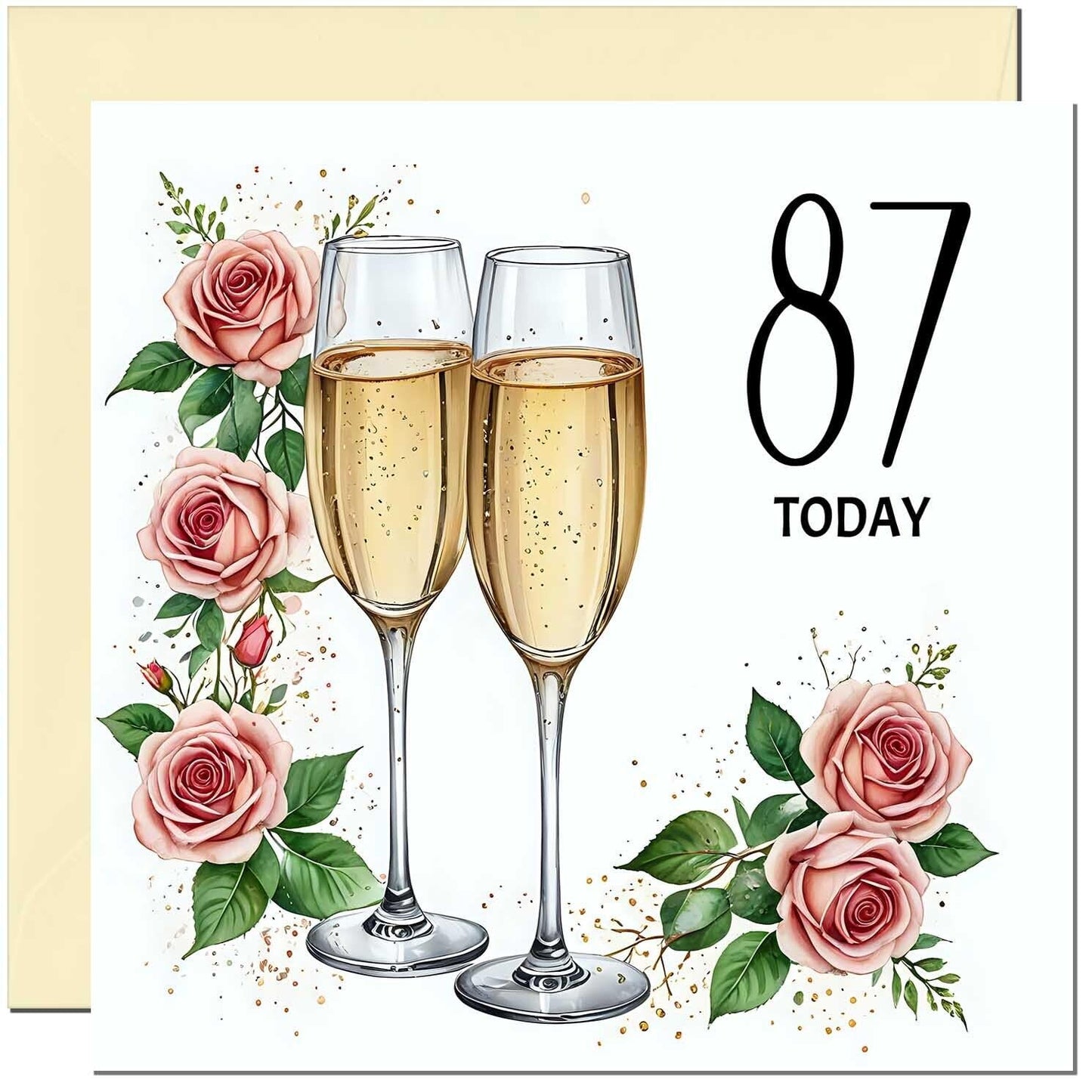 Birthday Card for women - Floral Fizz Classy Elegant